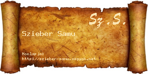 Szieber Samu névjegykártya